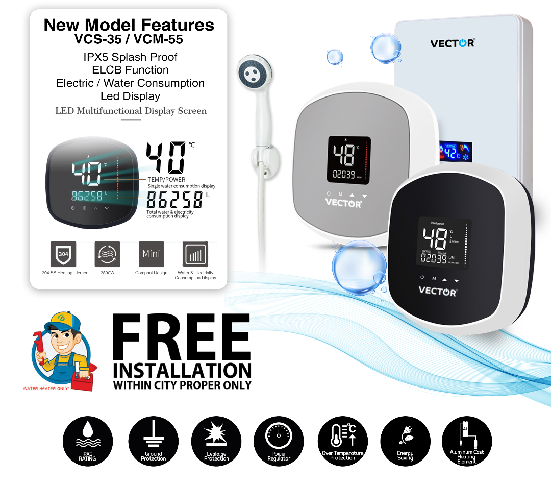Vector VCS-35D 3.5 Kw Singlepoint Instant Electric Water Heater (3)